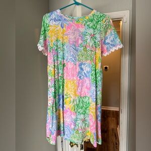 Lilly Pulitzer Floral Knit Swing Dress Size Medium